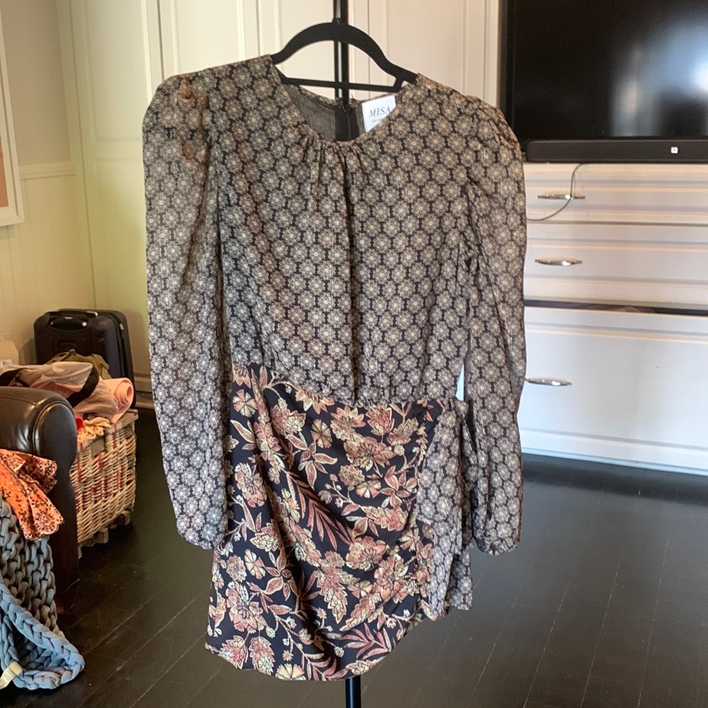 MISA XS Black and Brown Dress